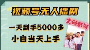 全网首发视频号无人播剧，拉爆流量不违规，一天到手5000多，小白当天上手，多号无限放大【揭秘】-网赚36计