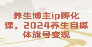 养生博主ip孵化课,2024养生自媒体旗号变现-网赚36计