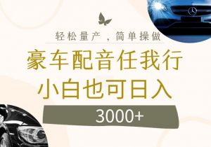 不为人知的暴力小项目,豪车配音,日入几张【揭秘】-网赚36计