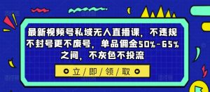 最新视频号私域无人直播课，不违规不封号更不废号，单品佣金50%-65%之间，不灰色不投流-网赚36计