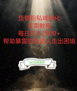 负债粉掘金计划,帮助负债者解决问题,债务规划,债务重组,最好的变现方式【揭秘】-网赚36计