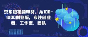 京东短视频带货，从100-1000创业版，专注创业者，工作室，团队-网赚36计