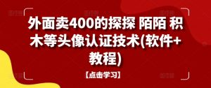 外面卖400的探探 陌陌 积木等头像认证技术(软件+教程)-网赚36计