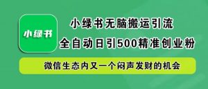 小绿书无脑搬运引流,全自动日引500精准创业粉,微信生态内又一个闷声发财的机会【揭秘】-网赚36计