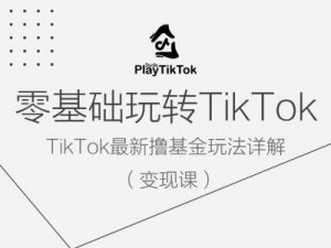 零基础玩转TiKToK变现课，TikTok最新撸基金玩法详解-网赚36计