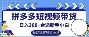 拼多多短视频带货日入300+有长期稳定被动收益，合适新手小白【揭秘】-网赚36计