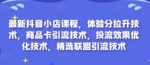 最新抖音小店课程，体验分拉升技术，商品卡引流技术，投流效果优化技术，精选联盟引流技术-网赚36计