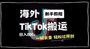 2024最新海外TikTok搬运玩法,一键去重轻松过原创,新手无经验也能日入1k【揭秘】-网赚36计