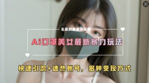 AI美女新玩法,超大流量+快速引流+速热账号-网赚36计