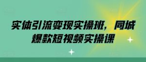实体引流变现实操班，同城爆款短视频实操课-网赚36计