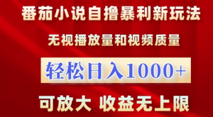 番茄小说自撸暴利新玩法，无视播放量，轻松日入1k，可放大，收益无上限【揭秘】-网赚36计