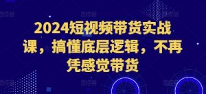 2024短视频带货实战课,搞懂底层逻辑,不再凭感觉带货-网赚36计