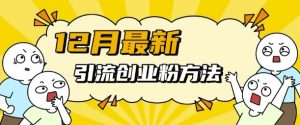 12月最新引流创业粉方法，方法非常简单，适用于多平台-网赚36计