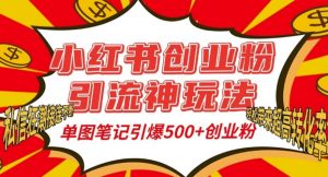 小红书创业粉引流神玩法,单图笔记引爆500+精准创业粉丝,私信狂潮接连不断-网赚36计