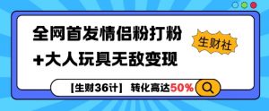 【生财36计】全网首发情侣粉打粉+大人玩具无敌变现-网赚36计