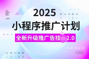 2025小程序推广计划，全新升级撸广告挂JI2.0玩法，日入多张，小白可做【揭秘】-网赚36计