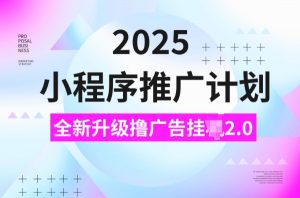 2025小程序推广计划，撸广告挂JI3.0玩法，日均5张【揭秘】-网赚36计