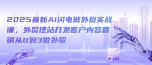2025最新AI闪电做外贸实战课，外贸建站开发客户内容营销从0到3做外贸-网赚36计