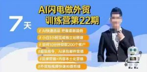AI闪电做外贸训练营第22期:Al快速选品+小白1小时完成独立站搭建+10分钟获取200个客户等-网赚36计