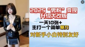 2025男粉变现全新玩法升级，日入上千简简单单，小白可轻松上手-网赚36计