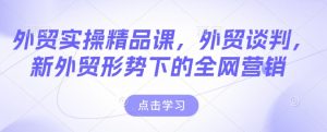 外贸实操精品课，外贸谈判，新外贸形势下的全网营销-网赚36计