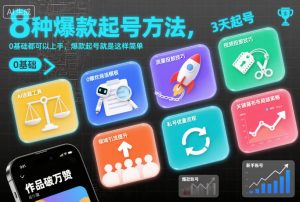 8种爆款起号方法，0基础都可以上手，爆款起号就是这样简单-网赚36计