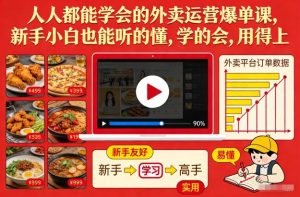 人人都能学会的外卖运营爆单课，新手小白也能听的懂，学的会，用得上-网赚36计