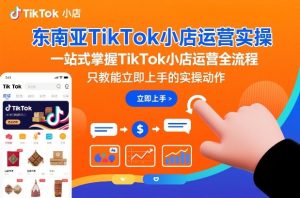 东南亚TikTok小店运营实操，一站式掌握TikTok小店运营全流程，只教能立即上手的实操动作-网赚36计