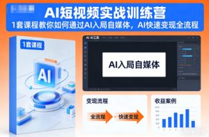 AI短视频实战训练营,1套课程教你如何通过AI入局自媒体,AI快速变现全流程-网赚36计