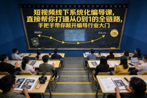 短视频线下系统化编导课，直接帮你打通从0到1的全链路，手把手带你敲开编导行业大门-网赚36计