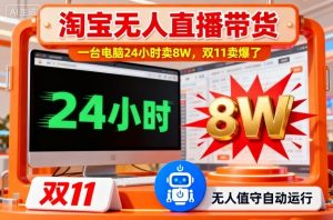 淘宝无人直播带货,一台电脑214小时卖8W,双11卖爆了【揭秘】-网赚36计
