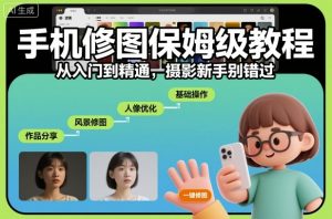 手机修图保姆级教程，从入门到精通，摄影新手别错过-网赚36计