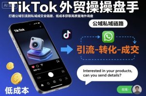 TikTok外贸操盘手，打通公域引流到私域成交全链路，低成本获取高质量海外询盘-网赚36计