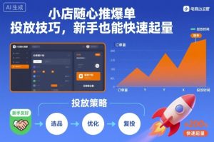 小店随心推爆单投放技巧，新手也能快速起量-网赚36计