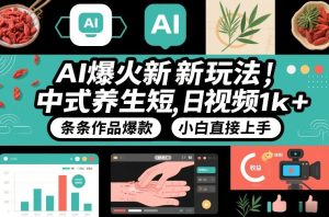 AI爆火新玩法，中式养生短视频，日收益1k+条条作品爆款，小白直接上手，附详细教程-网赚36计