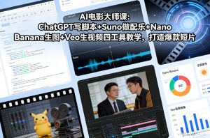 AI电影大师课：ChatGPT写脚本+Suno做配乐+Nano Banana生图+Veo生视频，打造爆款短片-网赚36计