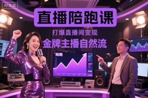 直播陪跑课,金牌主播自然流打爆直播间,复制高变现玩法-网赚36计
