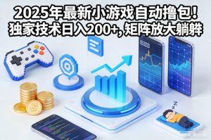 2025年最新小游戏自动撸包！独家技术日入2张+，矩阵放大躺賺【揭秘】-网赚36计