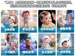 爆火！AI制作宝宝第一视角科学育儿小知识视频，短短两月获赞百万的流量密码（详细教学）-网赚36计