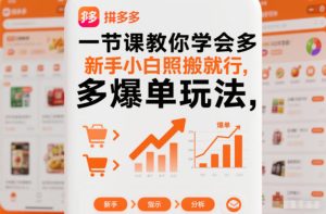 一节课教你学会拼多多爆单玩法，新手小白照搬就行-网赚36计