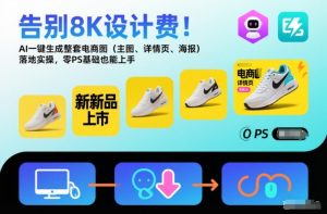 告别8K设计费!AI一键生成整套电商图(主图、详情页、海报)落地实操,零PS基础也能上手-网赚36计
