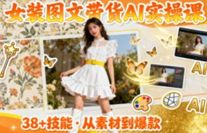 女装图文带货的AI实操课,覆盖38个实用技能,快速提升素材制作效率-网赚36计
