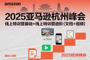 2025亚马逊杭州峰会,线上特训营基础+线上特训营进阶(文档+视频)-网赚36计