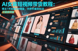 AI女装短视频带货教程：博主7天狂賺2W佣金，手把手复刻玩法，可直接照搬-网赚36计