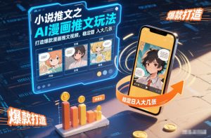 小说推文之AI漫画推文玩法，打造爆款漫画推文视频，稳定日入大几张-网赚36计