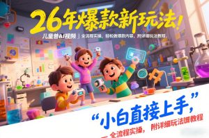 26年爆款新玩法，儿童科普AI视频，全流程实操，轻松做爆款内容，小白直接上手，附详细玩法教程-网赚36计