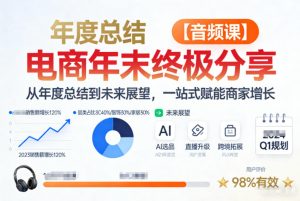 电商年未终极分享，从年度总结到未来展望，一站式赋能商家增长【音频课】-网赚36计