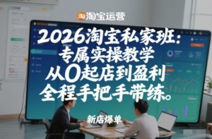 2026淘宝私家班：专属实操教学，从0起店到盈利，全程手把手带练-网赚36计