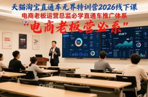 天猫淘宝直通车无界特训营2026线下课，电商老板运营总监必学直通车推广体系-网赚36计