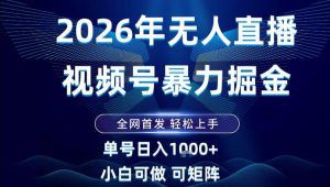 2026最新视频号无人直播掘金,全网首发,小白可以玩,长期稳定日入1k+【揭秘】-网赚36计